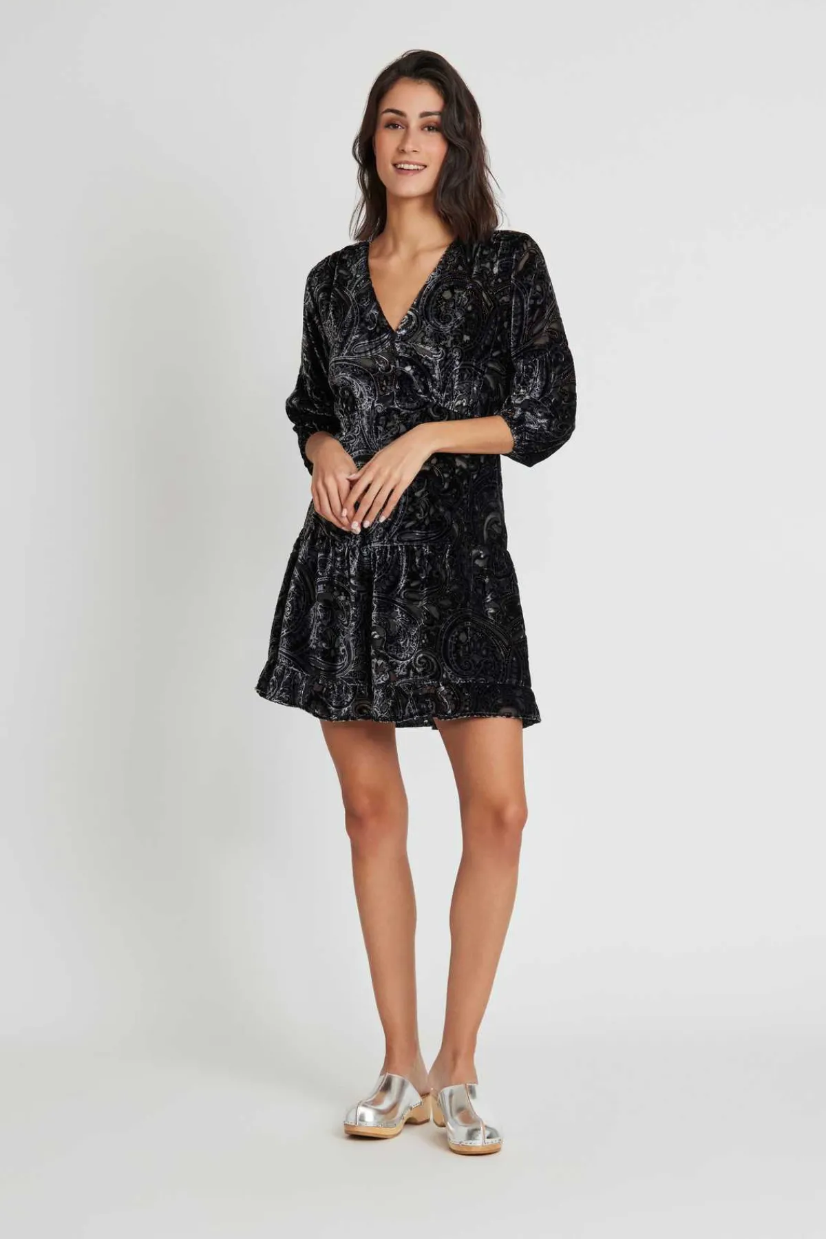 Discount Robe courte velours dévoré REGINE Robes Courtes