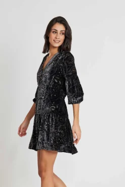 Discount Robe courte velours dévoré REGINE Robes Courtes