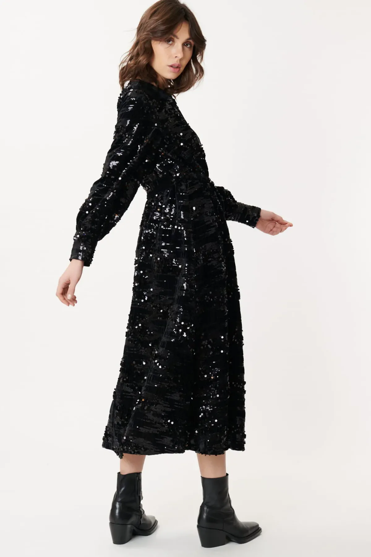 Clearance Robe de fêtes en velours et sequins DALVA Robes Longues