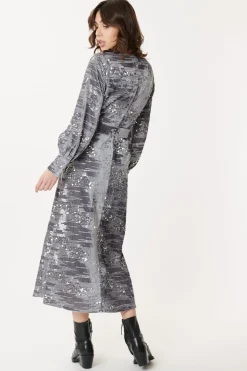 Clearance Robe de fêtes en velours et sequins DALVA Robes Longues