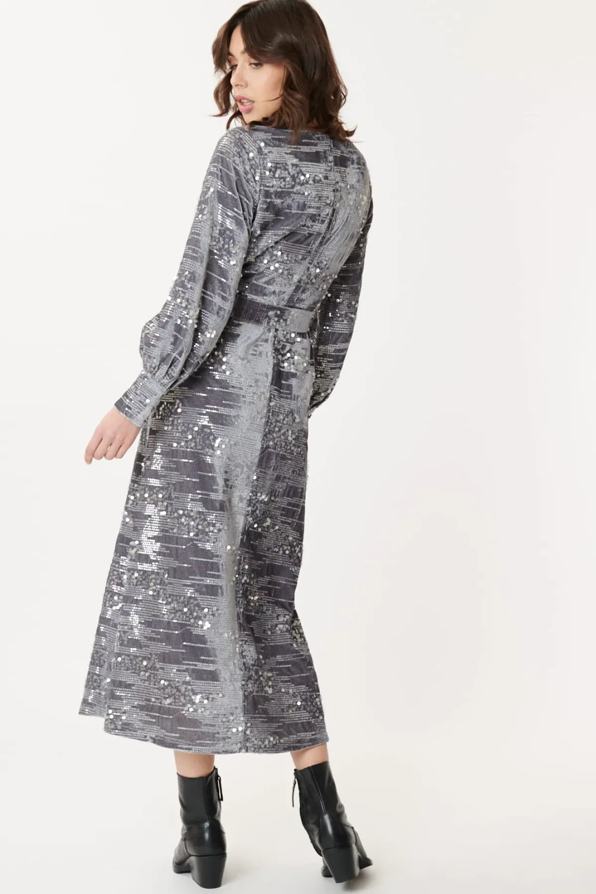 Clearance Robe de fêtes en velours et sequins DALVA Robes Longues