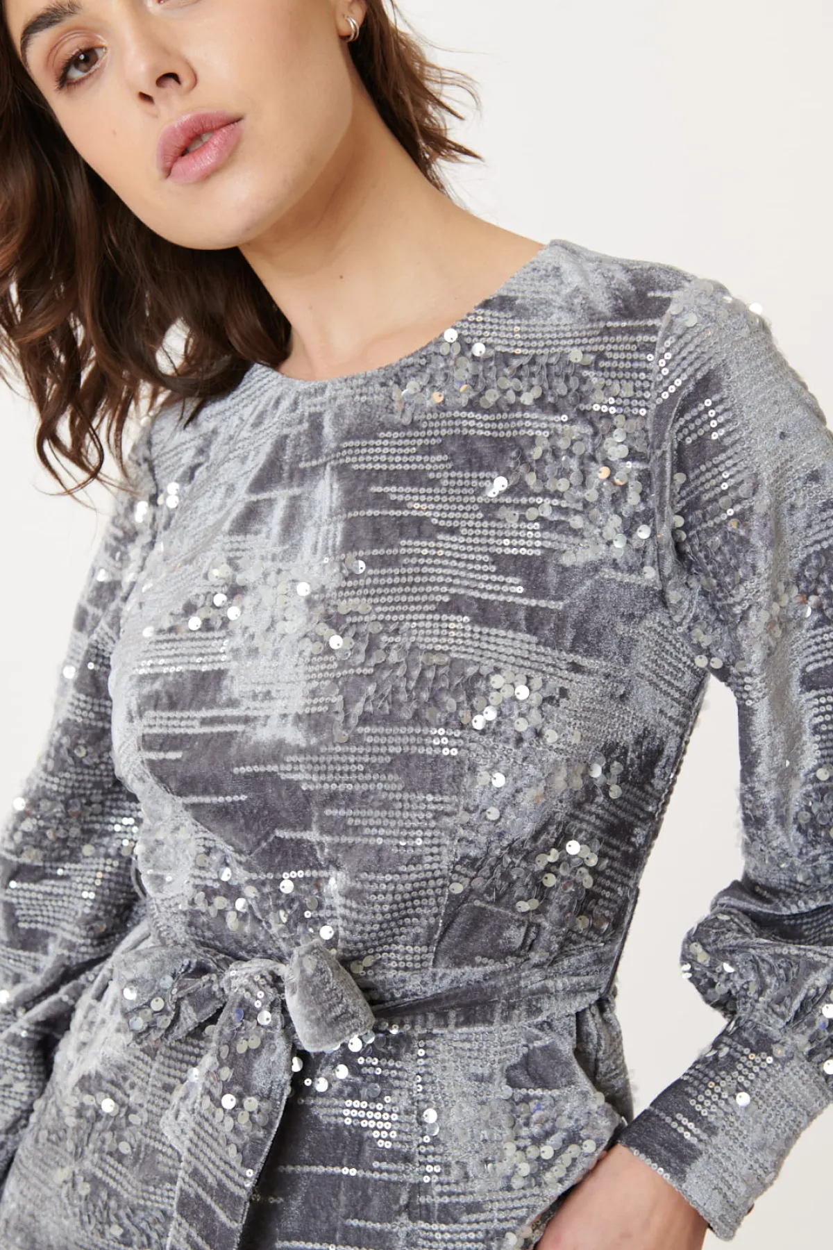 Clearance Robe de fêtes en velours et sequins DALVA Robes Longues