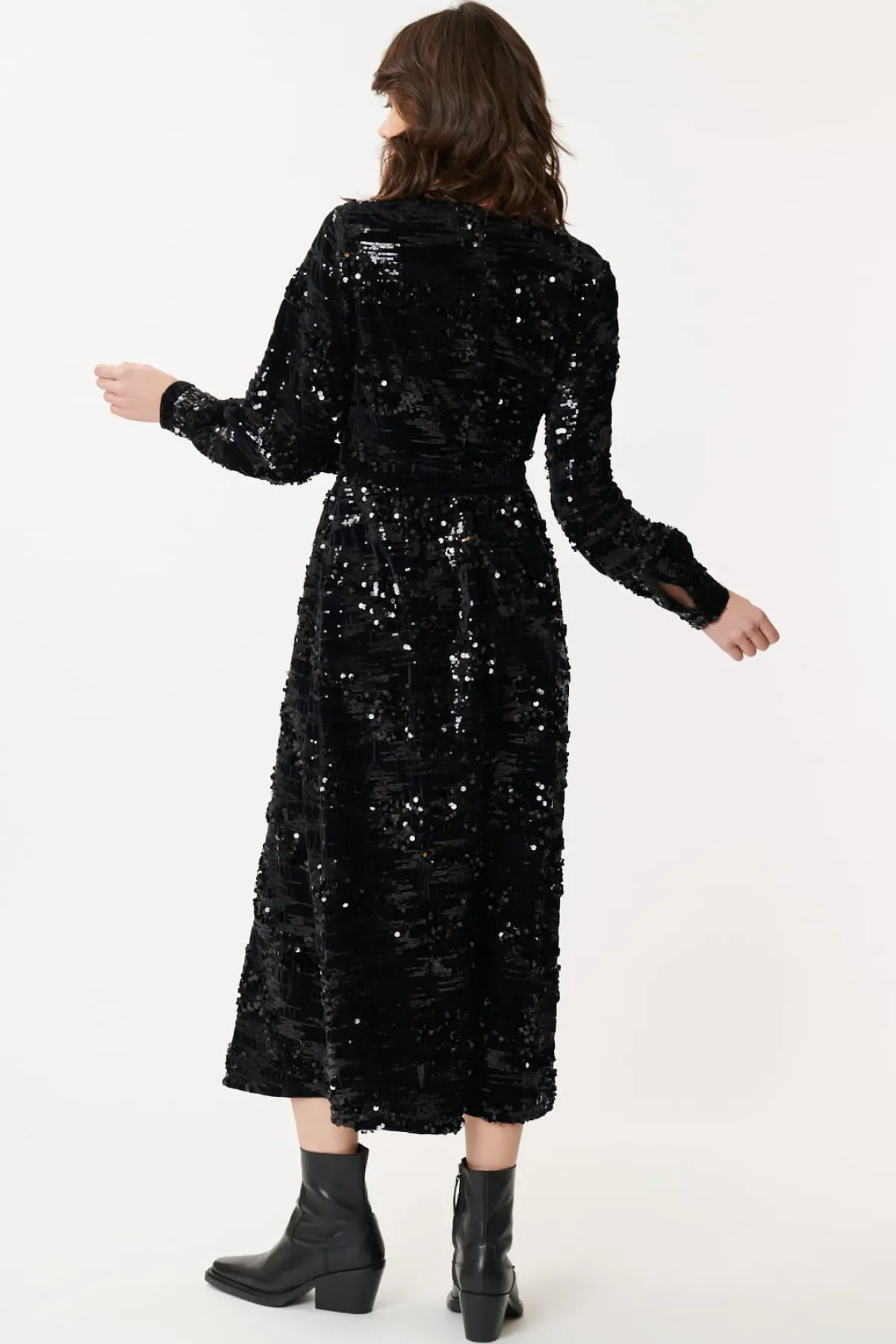 Clearance Robe de fêtes en velours et sequins DALVA Robes Longues