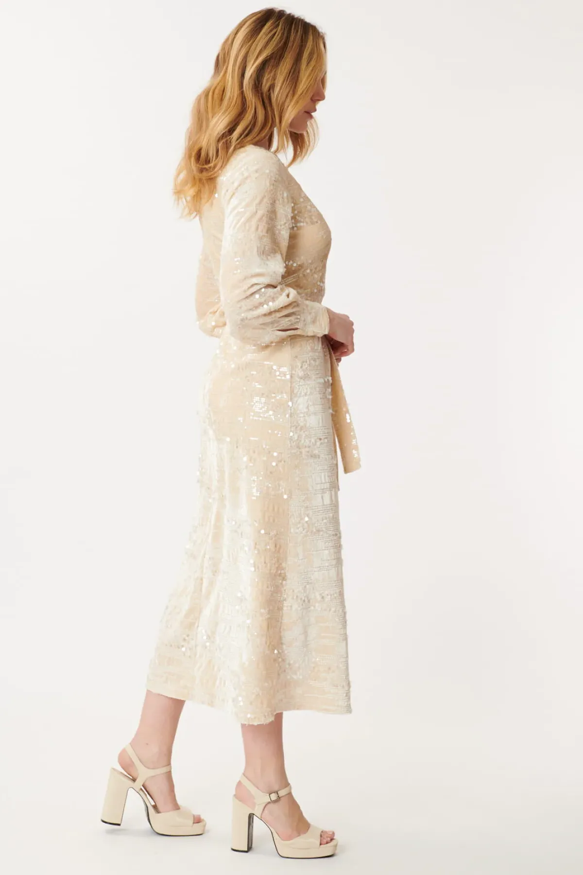 Clearance Robe de fêtes en velours et sequins DALVA Robes Longues