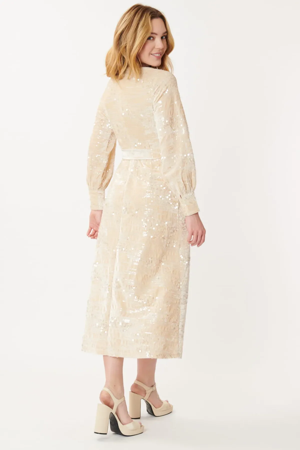 Clearance Robe de fêtes en velours et sequins DALVA Robes Longues