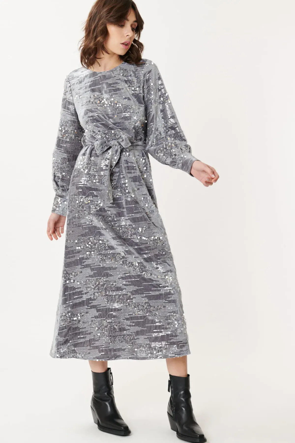 Clearance Robe de fêtes en velours et sequins DALVA Robes Longues