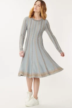 Clearance Robe en Maille Jacquard Chaînons GLORIA Robes Longues