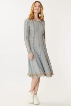 Clearance Robe en Maille Jacquard Chaînons GLORIA Robes Longues