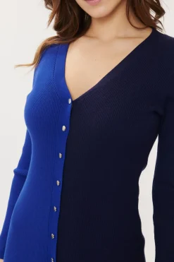 Best Sale Robe en maille mi-longue bicolore GEMINA La Maille