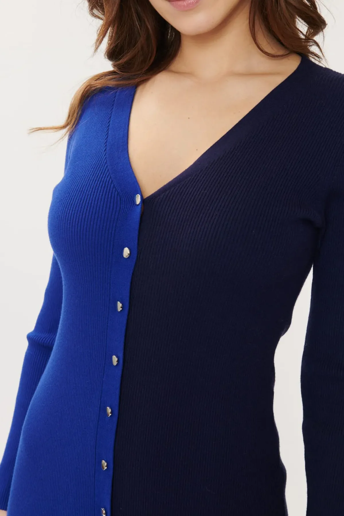 Best Sale Robe en maille mi-longue bicolore GEMINA La Maille