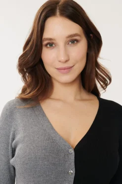 Best Sale Robe en maille mi-longue bicolore GEMINA La Maille