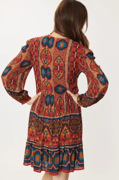 Hot Robe imprimée et velours brodé AGLAE Robes Imprimées|Robes Courtes