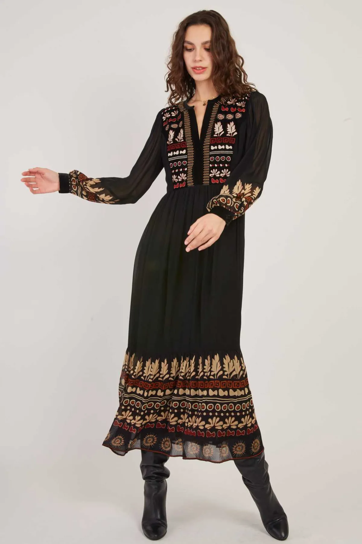 Flash Sale Robe longue brodée fluide BARBADES Robes Longues