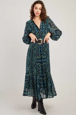 Best Sale Robe longue col V à imprimé floral BALLADE Robes Longues|Robes Imprimées