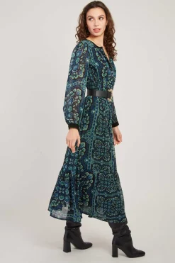 Best Sale Robe longue col V à imprimé floral BALLADE Robes Longues|Robes Imprimées