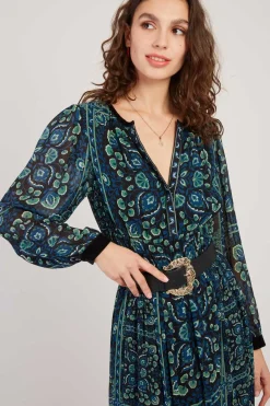 Best Sale Robe longue col V à imprimé floral BALLADE Robes Longues|Robes Imprimées