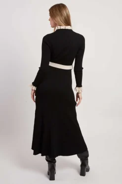 Flash Sale Robe longue en maille boutonnée JOLIE Robes Longues