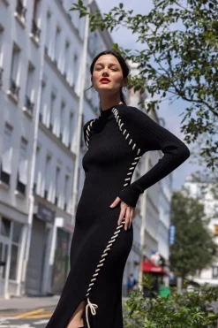 Hot Robe longue en maille JET-SET La Maille|Robes Longues