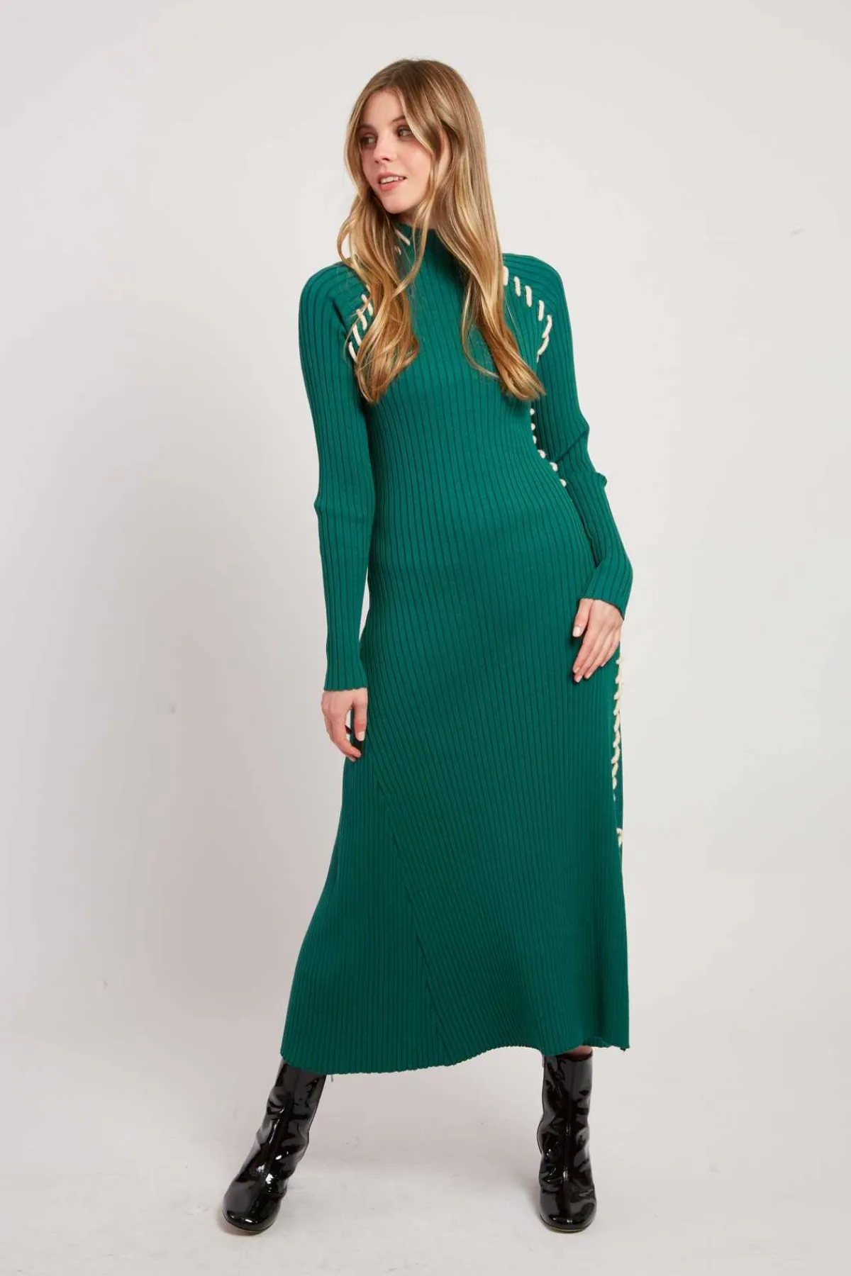 Hot Robe longue en maille JET-SET La Maille|Robes Longues