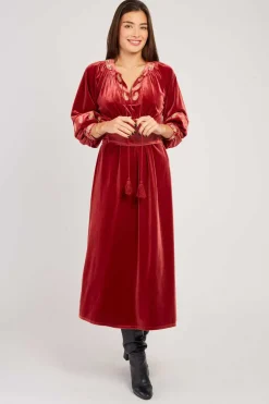 Discount Robe longue en velours stretch VALISOA Robes Longues