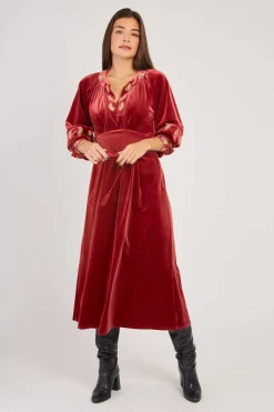 Discount Robe longue en velours stretch VALISOA Robes Longues