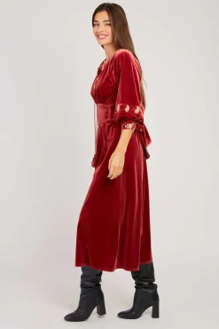 Discount Robe longue en velours stretch VALISOA Robes Longues