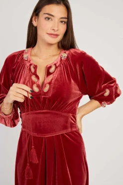Discount Robe longue en velours stretch VALISOA Robes Longues