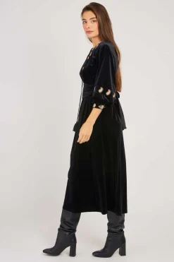 Discount Robe longue en velours stretch VALISOA Robes Longues