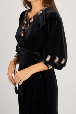 Discount Robe longue en velours stretch VALISOA Robes Longues