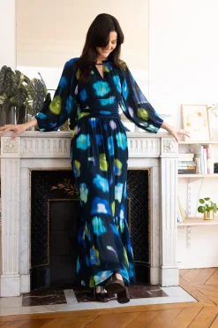 Discount Robe longue fluide imprimé floral BELEM Robes Imprimées|Robes Longues