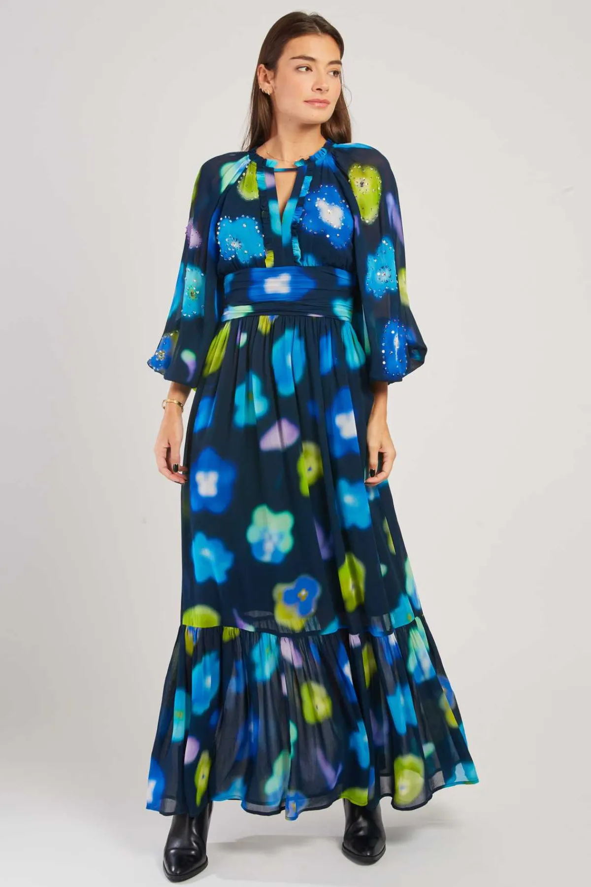 Discount Robe longue fluide imprimé floral BELEM Robes Imprimées|Robes Longues