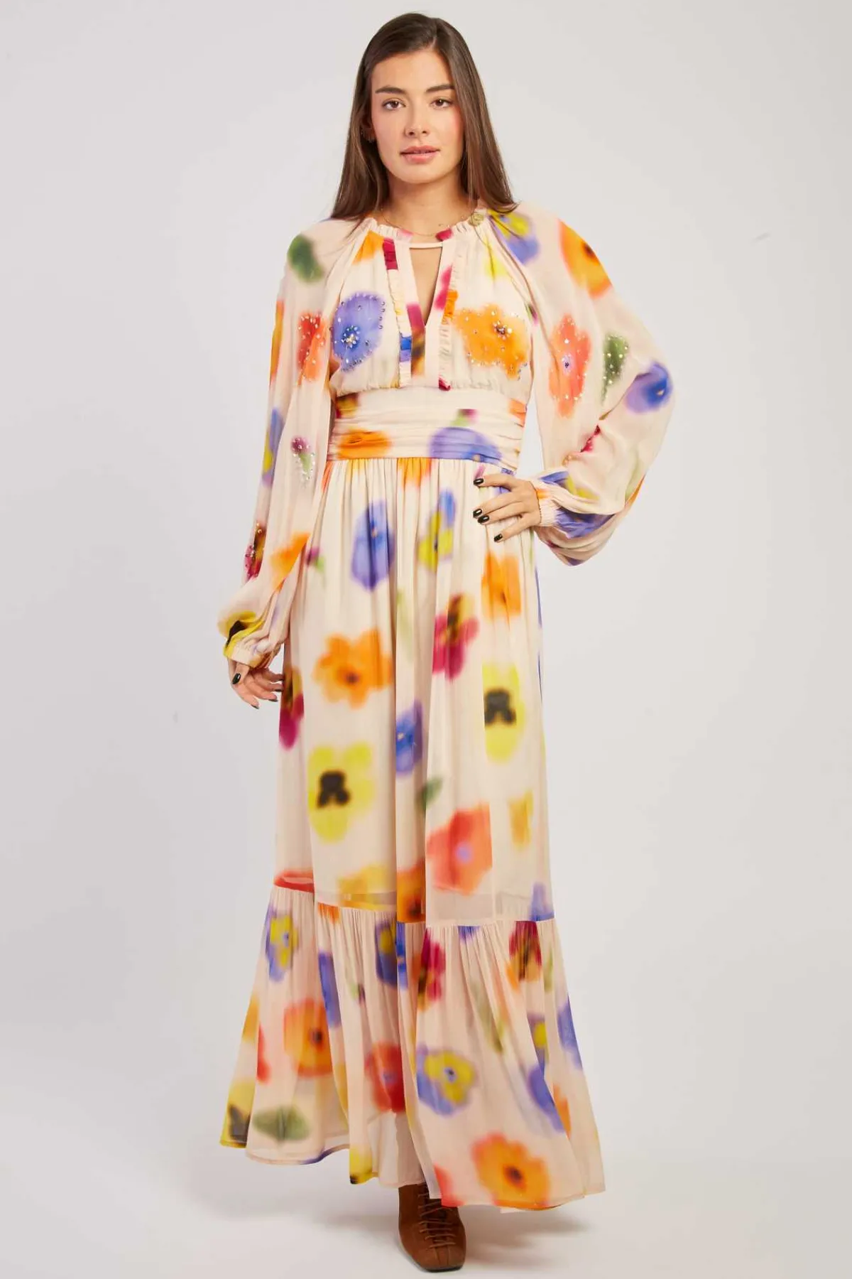 Discount Robe longue fluide imprimé floral BELEM Robes Imprimées|Robes Longues