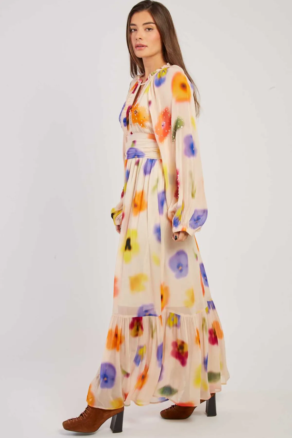 Discount Robe longue fluide imprimé floral BELEM Robes Imprimées|Robes Longues