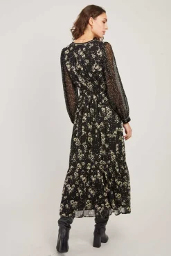 Flash Sale Robe longue imprimée floral manches longues BEDFORD Robes Imprimées|Robes Longues