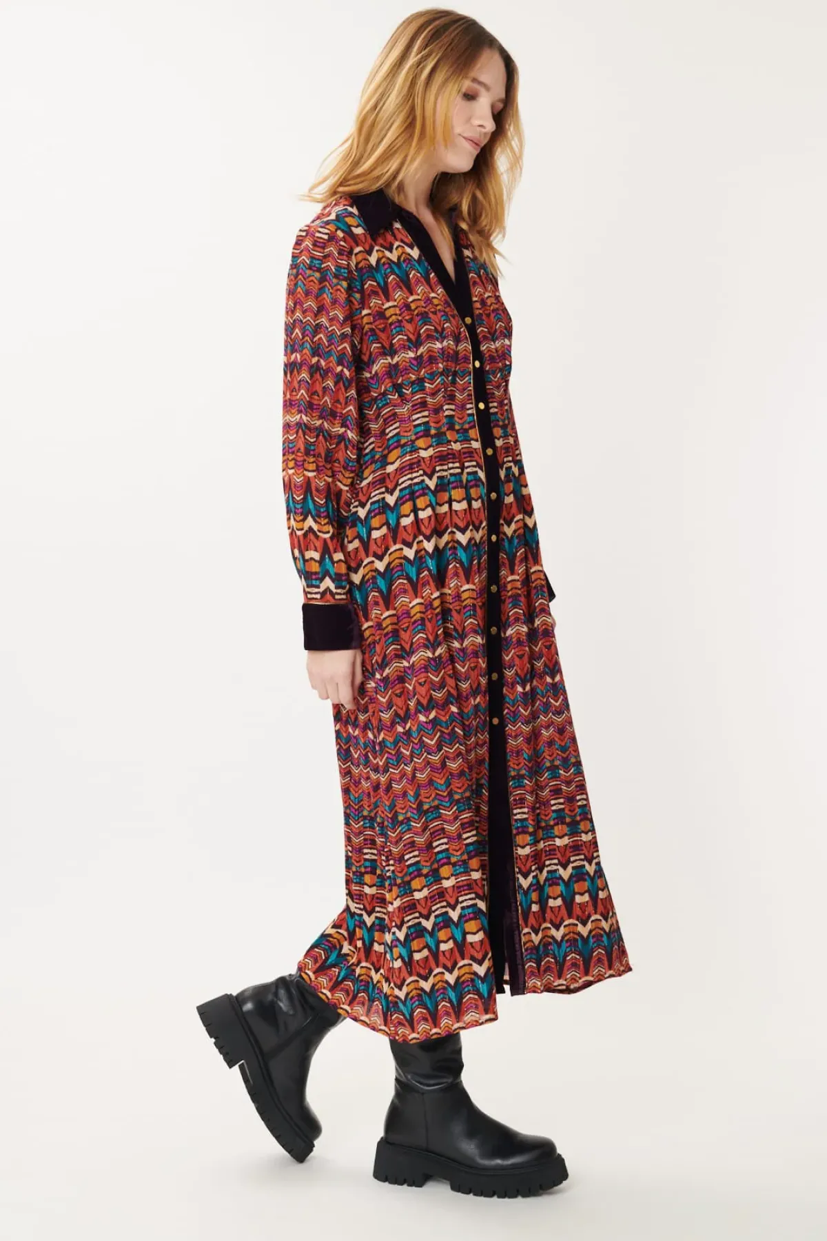 Hot Robe Longue Imprimée Multicolore ADOLIE Robes Imprimées|Robes Longues