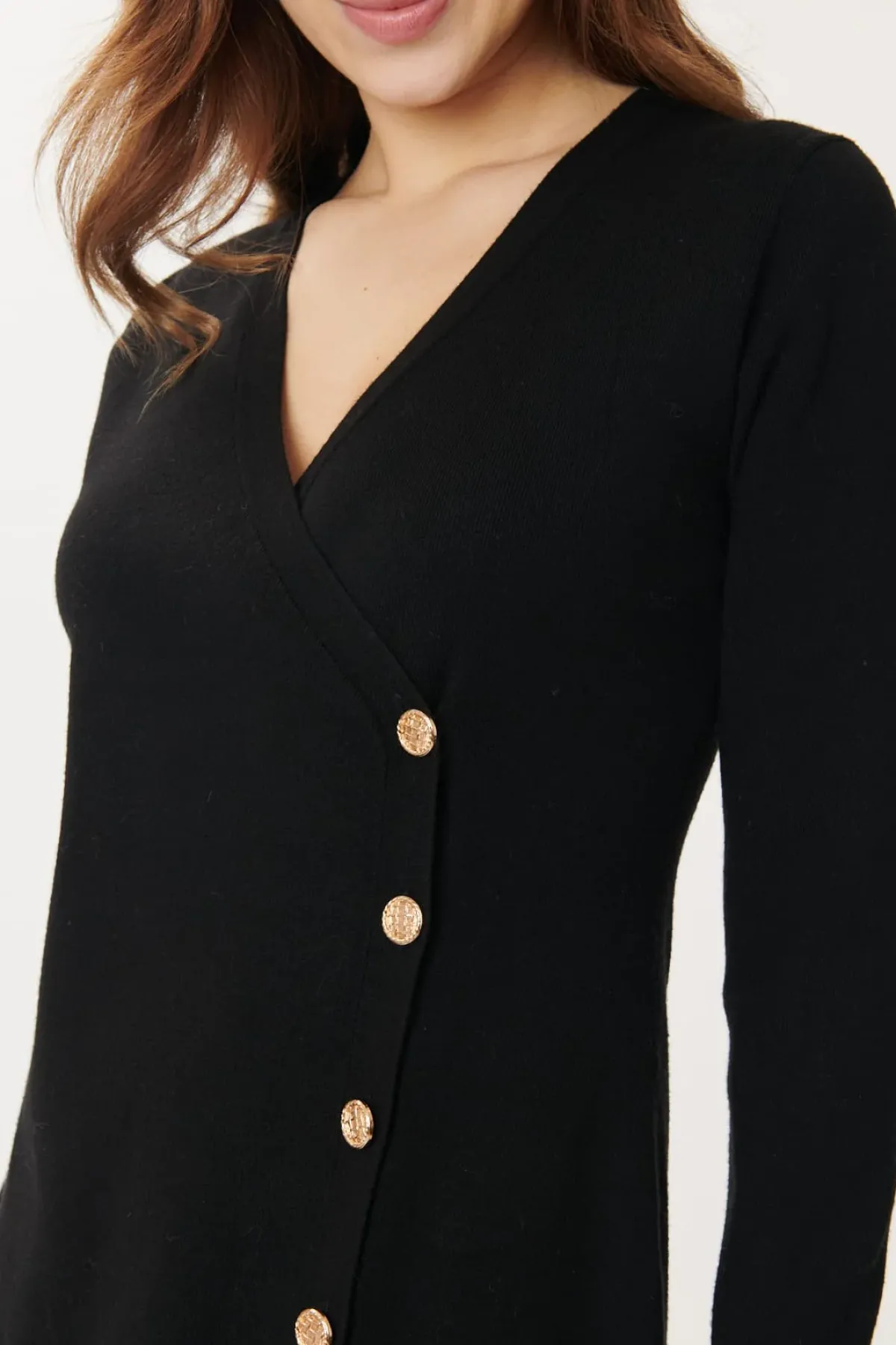 Cheap Robe Maille Unie Col V GAETANE Robes Courtes