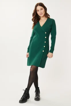 Cheap Robe Maille Unie Col V GAETANE Robes Courtes