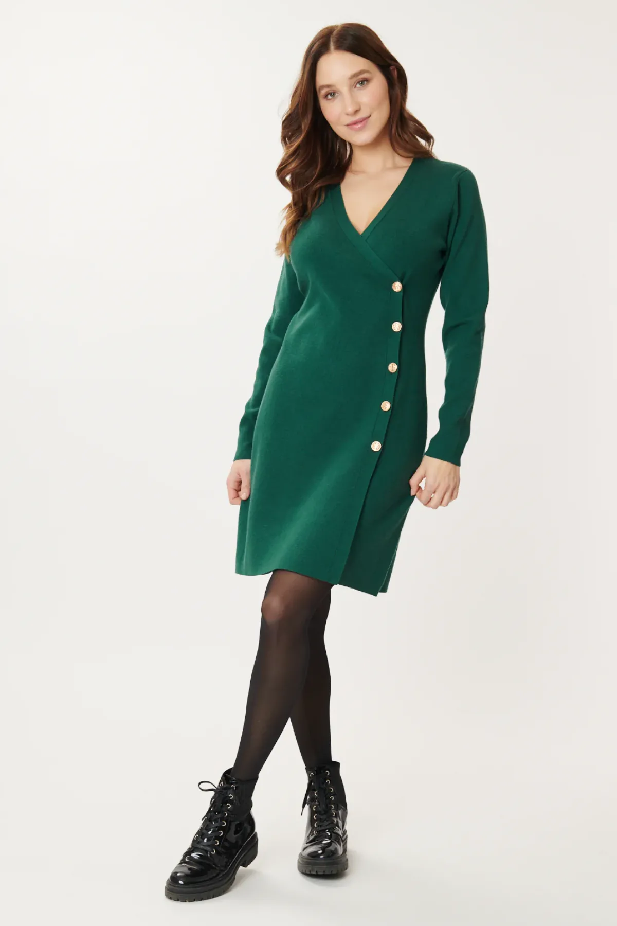 Cheap Robe Maille Unie Col V GAETANE Robes Courtes