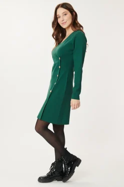 Cheap Robe Maille Unie Col V GAETANE Robes Courtes