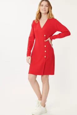 Cheap Robe Maille Unie Col V GAETANE Robes Courtes