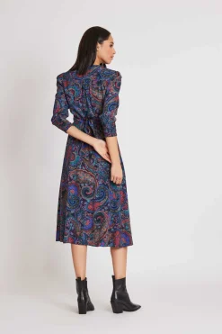 Flash Sale Robe midi col V en crêpe viscose imprimé SCULPTURE Robes Imprimées|Robes Longues