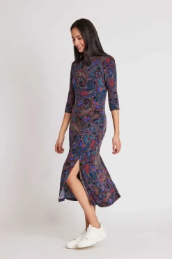 Hot Robe midi en jersey stretch imprimé SAVANNAH Robes Imprimées|Robes Longues