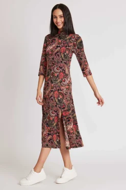 Hot Robe midi en jersey stretch imprimé SAVANNAH Robes Imprimées|Robes Longues