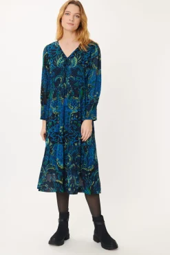 Hot Robe midi imprimée ALBA Robes Imprimées|Robes Longues