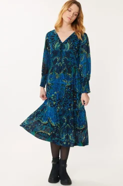 Hot Robe midi imprimée ALBA Robes Imprimées|Robes Longues