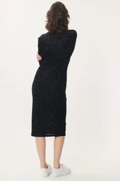 Cheap Robe mi-longue en jersey stretch à manches longues DEBORAH Robes Imprimées|Robes Longues