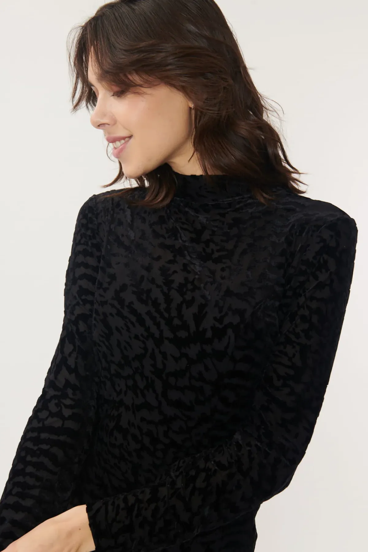 Cheap Robe mi-longue en jersey stretch à manches longues DEBORAH Robes Imprimées|Robes Longues