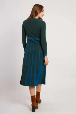 New Robe mi-longue en maille bicolore JEANNETTE La Maille|Robes Longues