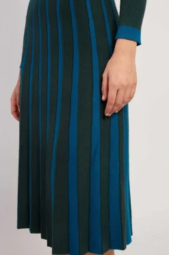 New Robe mi-longue en maille bicolore JEANNETTE La Maille|Robes Longues