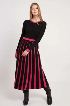 New Robe mi-longue en maille bicolore JEANNETTE La Maille|Robes Longues
